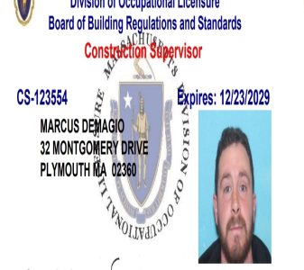 Commonwealth of Massachusetts Construction Supervisor License